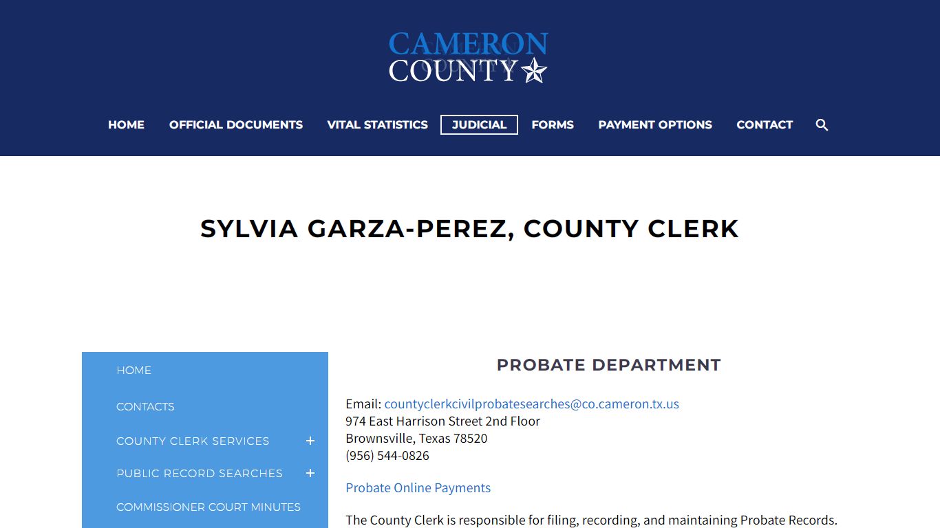 Sylvia Garza-Perez, County Clerk - Cameron County